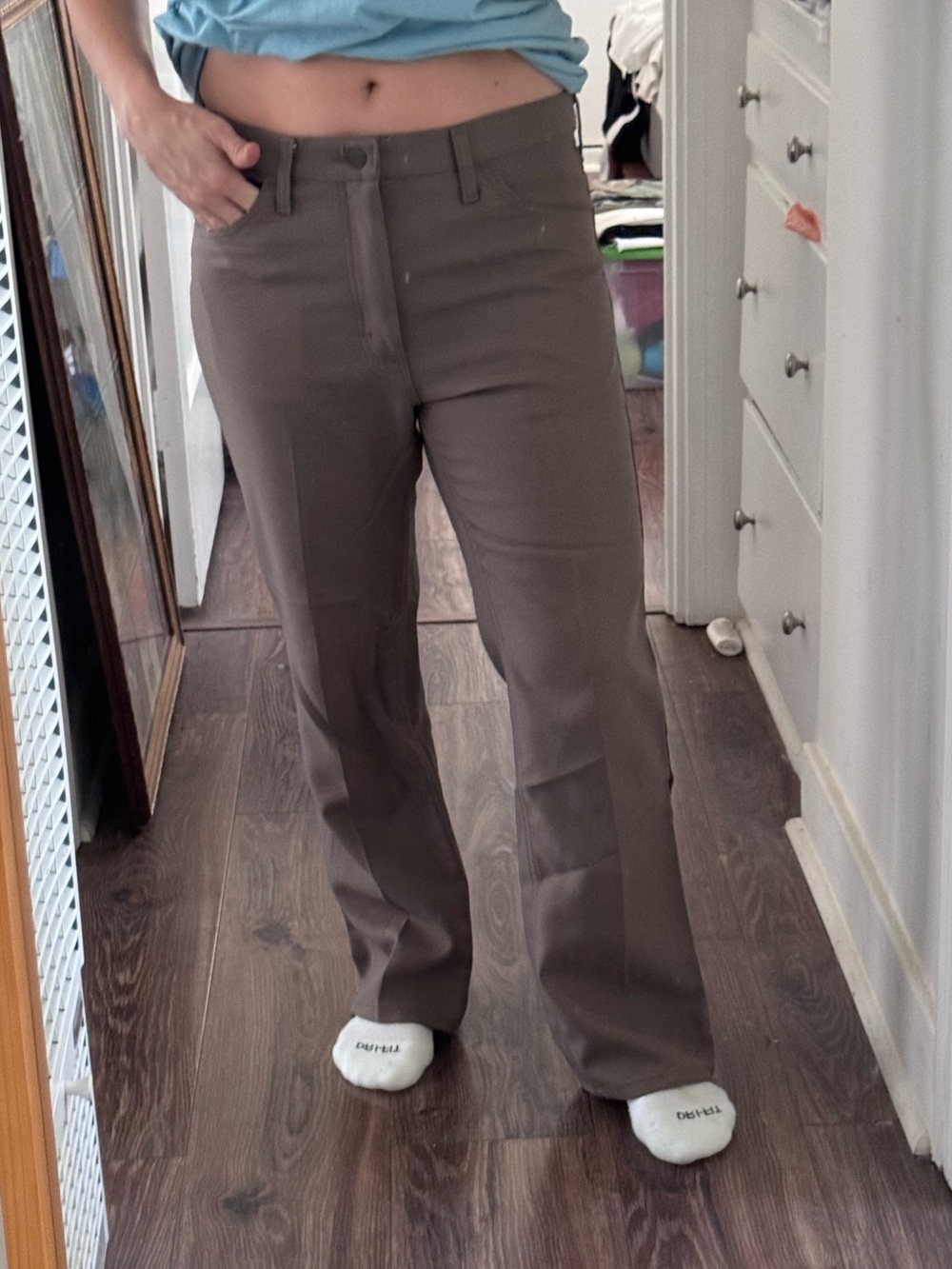 Wrangler Straight-Leg Chinos in Taupe Brown